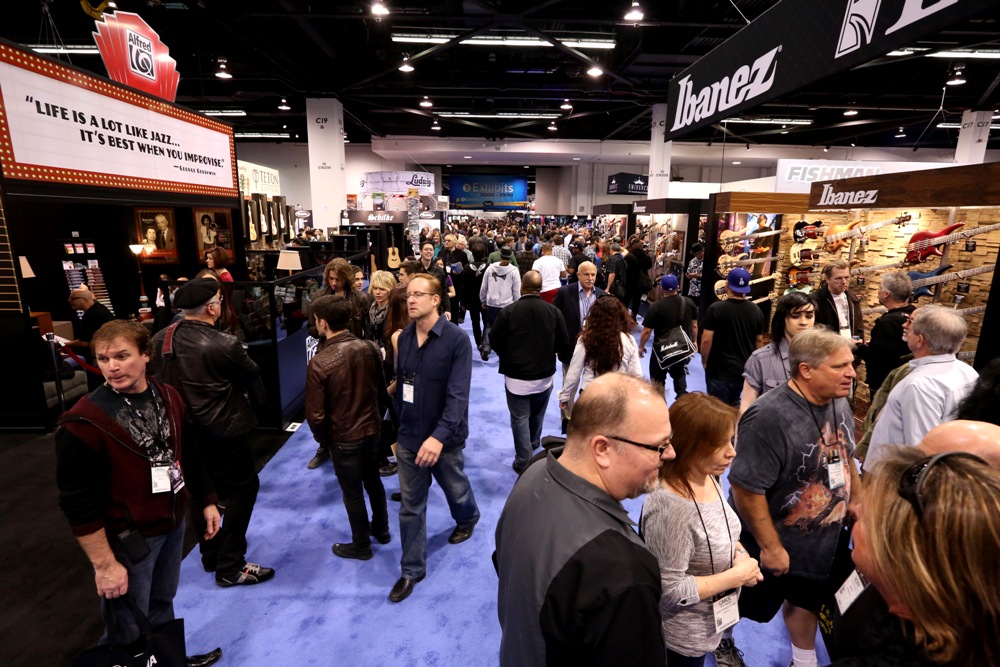 attends the 2015 National Association of Music Merchants show at the Anaheim Convention Center on January 23, 2015 in Anaheim, California.